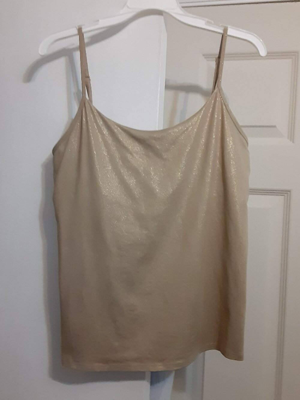 New York & Company Size XL Metallic Gold Camisole